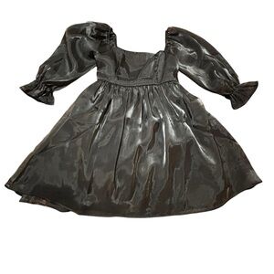 Elegant Black Puff Sheer Sleeve Dress Size Small